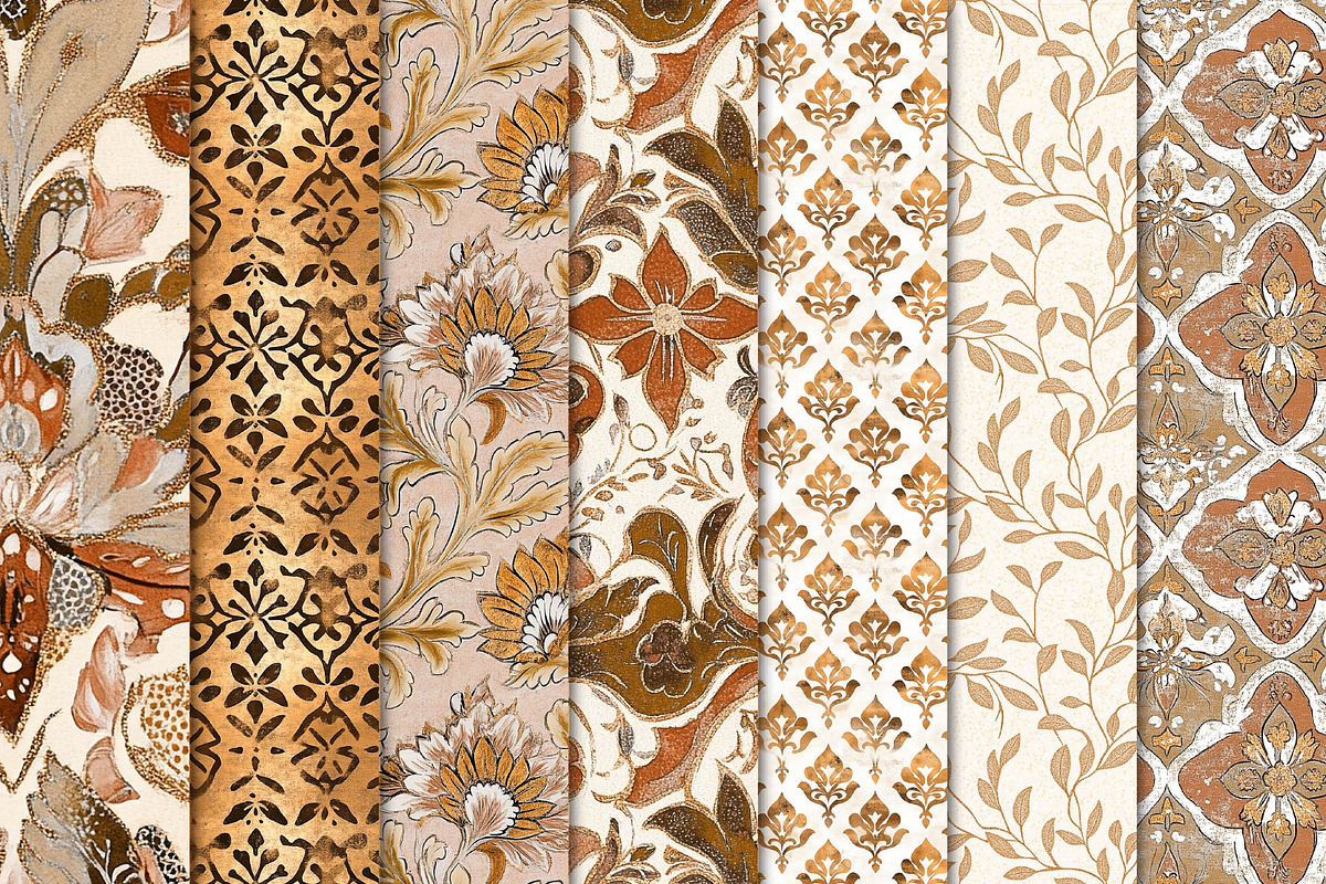 Elegant Earthy Colors Patterns, a Pattern Graphic by Maishop (Photo 2 of 3)