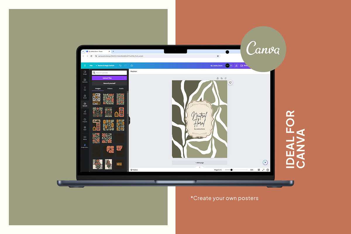 Neutral Floral | Wall Art Collection, an Object Graphic by Leleka.Store (Photo 13 of 18)