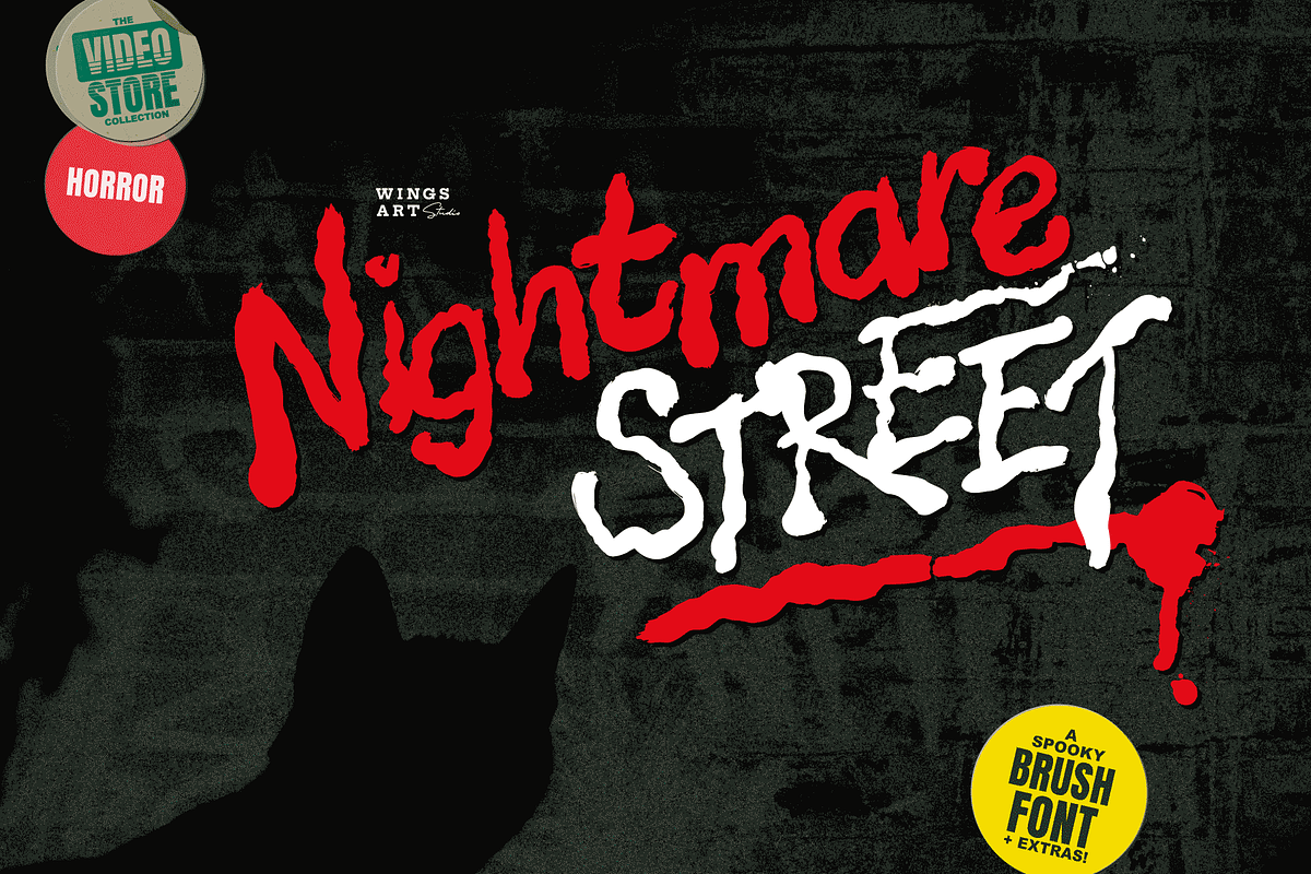 Nightmare Street - Halloween Font, a Font by Wingsart Studio (Photo 1 of 16)