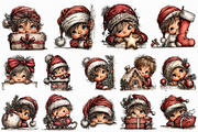 Retro Christmas Peeking Boy PNG, an Illustration by Libby Wishes (Thumbnail 5 of 6)