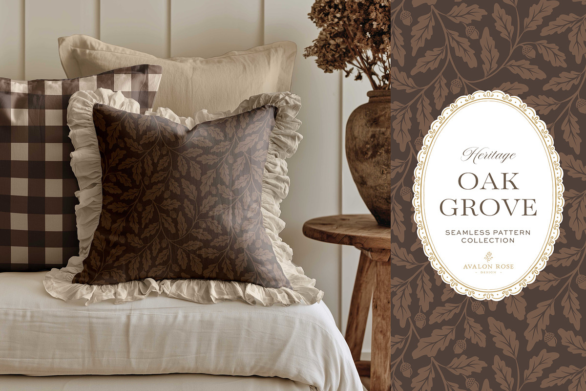 Oak & Acorn Autumn Patterns - Brown, a Pattern Graphic by Eclectic Anthology (Photo 6 of 13)