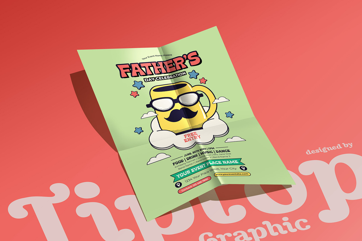 Retro Father's Day Celebration Flyer, a Flyer Template by Tiptop Graphic (Photo 5 of 5)