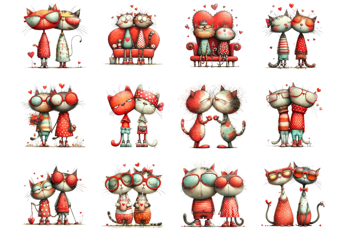 Sassy Cat Couple Png Clipart, an Illustration by Designking (Photo 2 of 5)