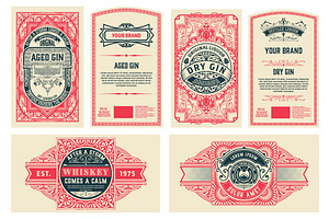 Set of 6 Vintage Labels for Packing, a Flyer Template by OneVectorStock