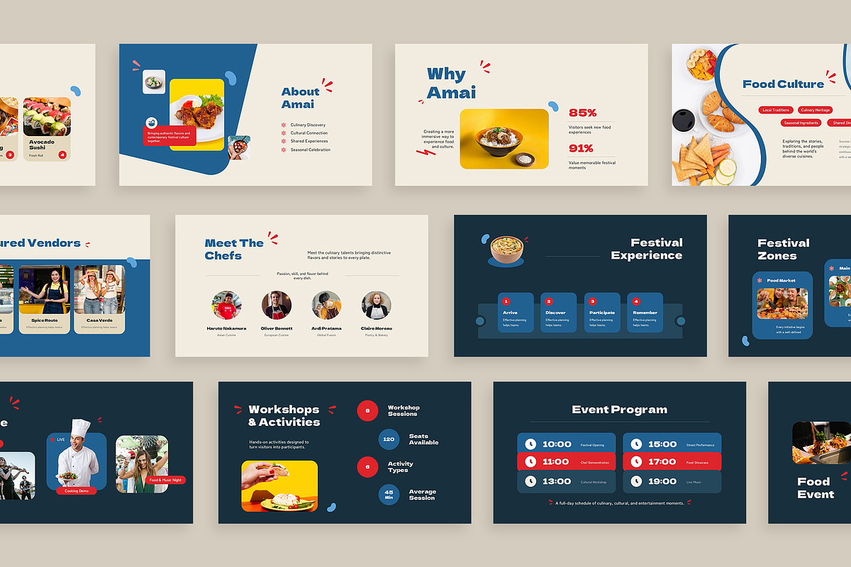 Amai - Food Festival Google Slides, a Presentation Template by New Coral Design (Photo 3 of 10)