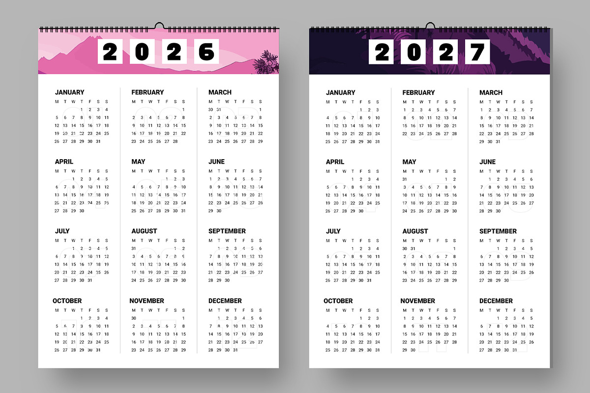 Calendar Set For 2025 to 2028 Years, a Stationery Template by ContestDesign (Photo 2 of 6)