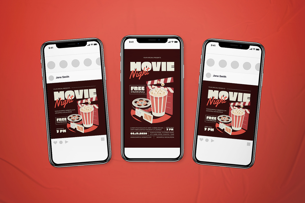 Movie Night Flyer Set, a Flyer Template by The Good Store (Photo 2 of 2)