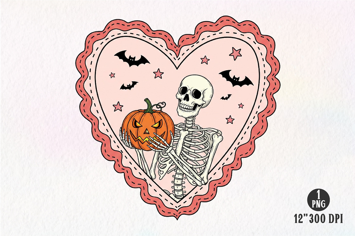 Halloween Skull Heart Frame Png, an Illustration by Dream Creation (Photo 1 of 5)