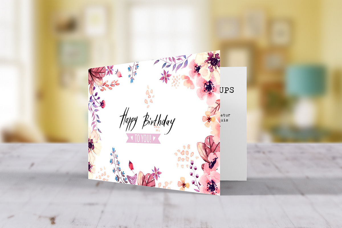 Horizontal Greeting Card Mockups, a Print Template by 2dsight (Photo 4 of 8)