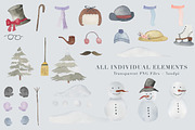 Snowman Scene Creator & Clipart, an Animal Illustration by The Autumn Rabbit Ltd (Thumbnail 7 of 7)