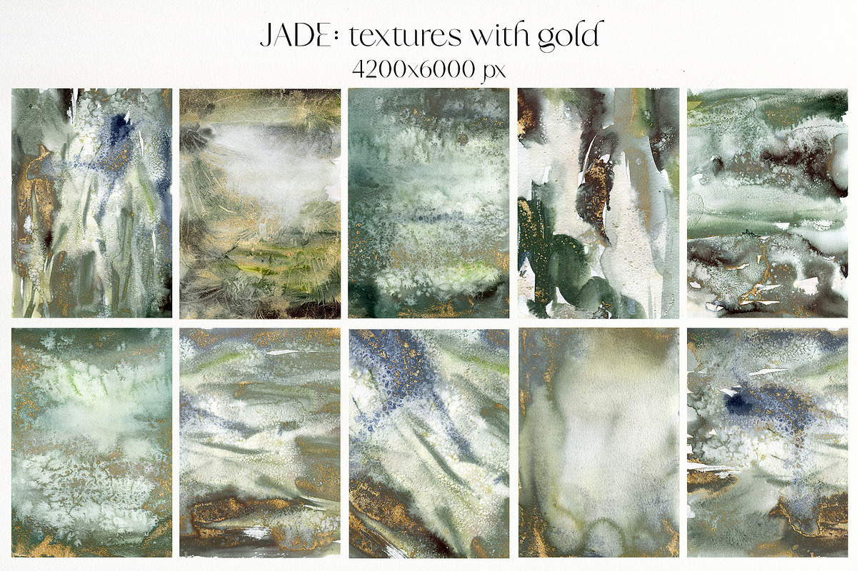 JADE Green watercolor backgrounds, a Texture Graphic by Yuliya Derbisheva (Photo 7 of 13)