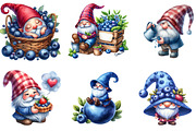 Gnome Clipart, Blueberries Gnome, an Illustration by DreamArtGraphic (Thumbnail 3 of 6)