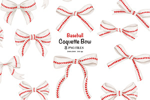 Baseball Coquette Bow Clipart