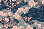 Japanese Cherry Blossom Wave Pattern, a Pattern Graphic by KA7-Designs (Thumbnail 10 of 10)