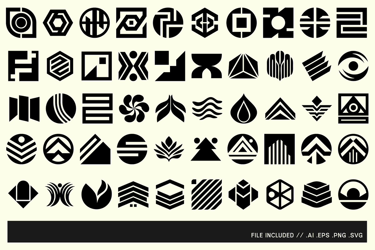 Modern Abstract Logo Template Vol 9, a Solid Icon by Tekuni (Photo 5 of 12)