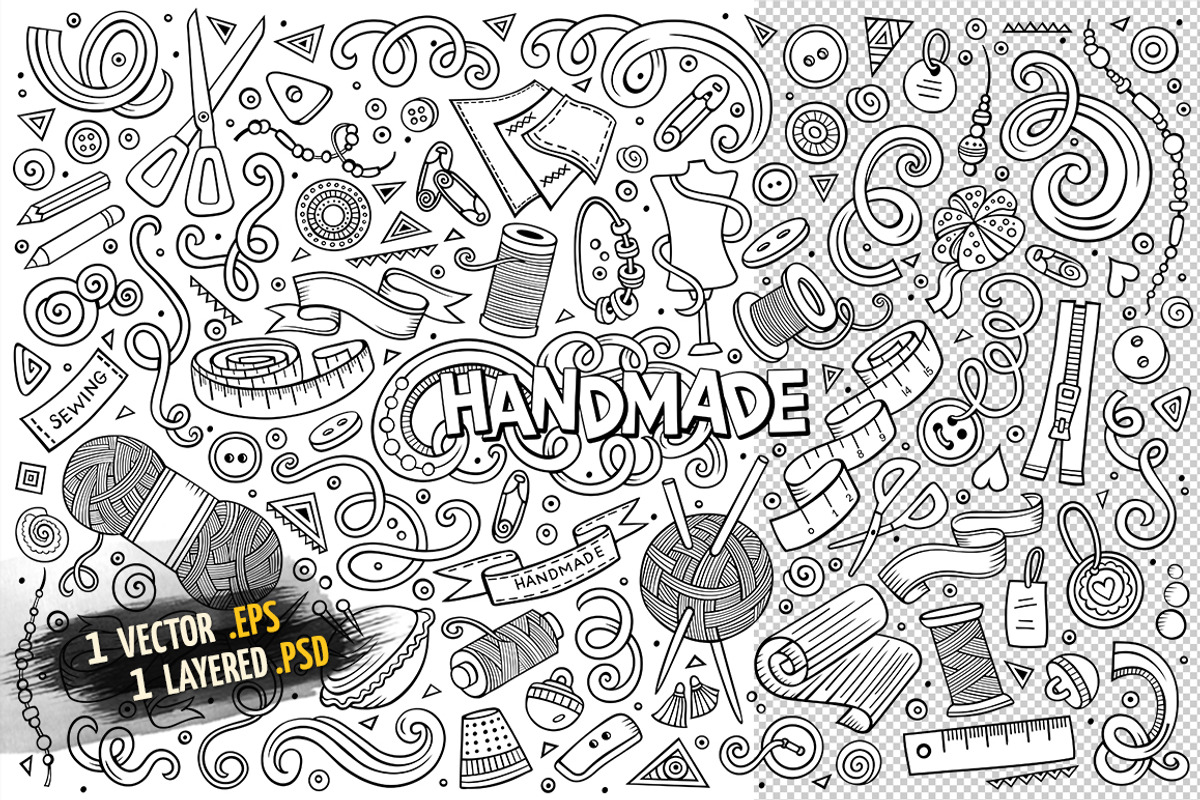 Handmade Objects & Elements Set, an Object Graphic by BALABOLKA (Photo 3 of 4)