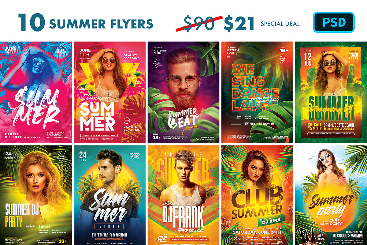 10 Summer Flyer Bundle, a Flyer Template by Bornx Design (Photo 1 of 6)