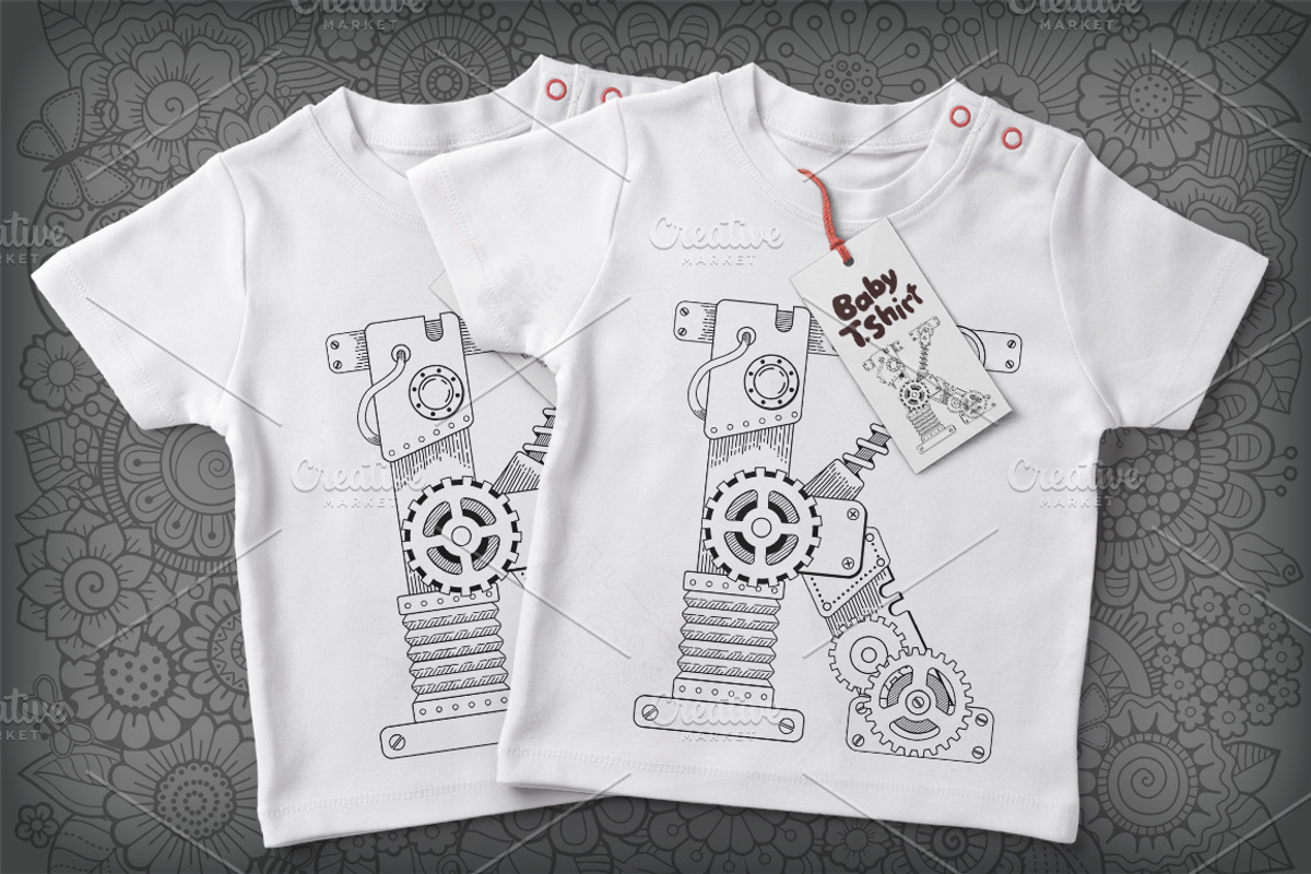 Steampunk Font. Alphabet Coloring, an Education Illustration by Nataliia Toporovska (Photo 5 of 5)