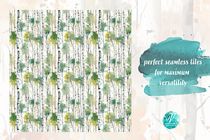 Birch Woods Seamless Patterns