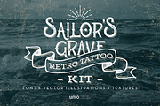 Sailor's Grave - Retro Tattoo Kit, a Texture Illustration by Unio Designs (Thumbnail 1 of 8)