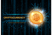 Bitcoin crypto currency banner, a Finance Illustration by Vector Tradition (Thumbnail 2 of 3)