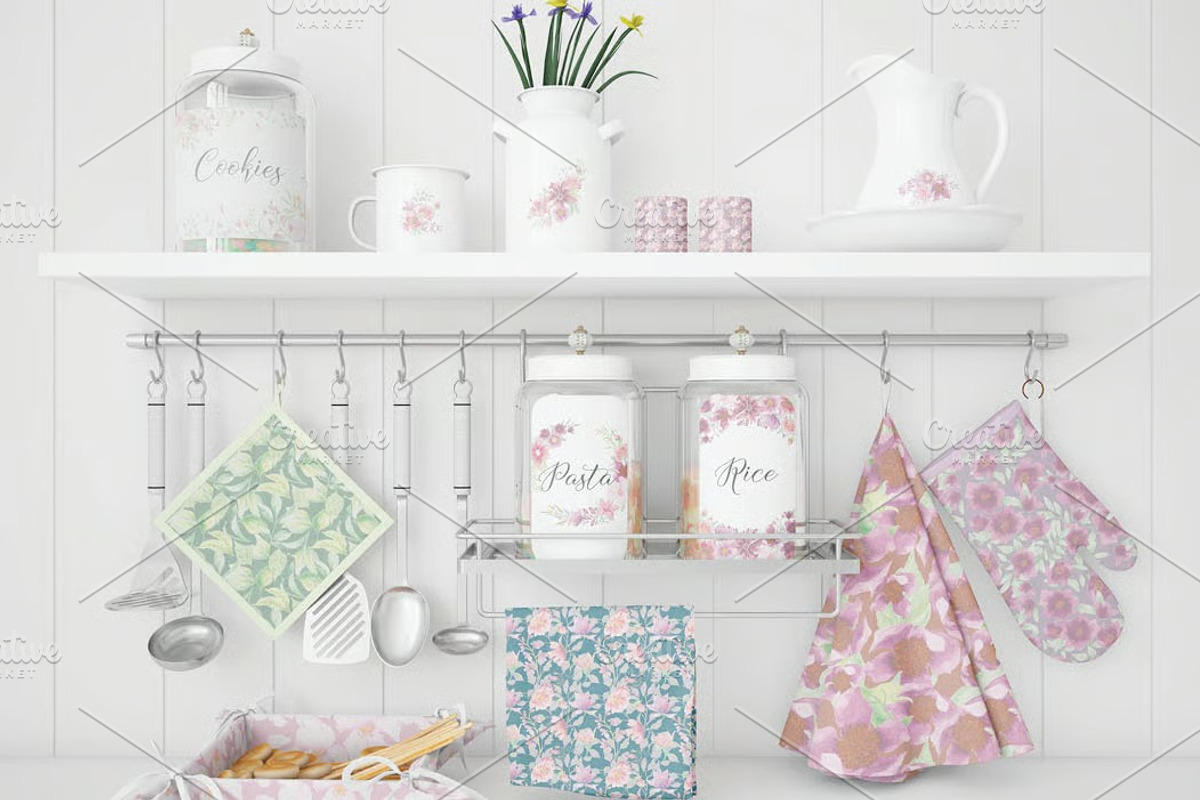Gorgeous pinks watercolor design set, a Work Illustration by fashionaddict (Photo 4 of 11)