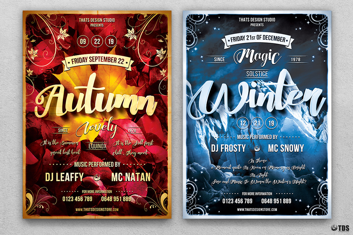 Four Seasons Flyer Bundle, a Flyer Template by ThatsDesignArt (Photo 3 of 14)