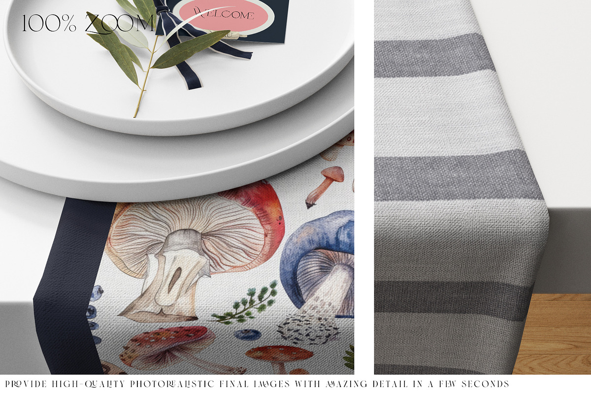 Table Runner mapped via Smart Object, a Household Mockup by mock-ups (Photo 5 of 13)