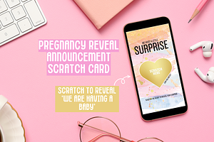 Pregnancy Reveal Scratch Off Card, an Email Template by SunshineStudioBoutique