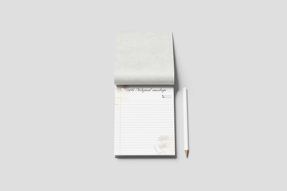 A6 NOTEPAD MOCKUP, a Print Template by NyakBiett (Photo 5 of 11)