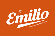 Emilio – Bold Retro Script Font, a Script Font by WhymoreArt (Thumbnail 1 of 11)