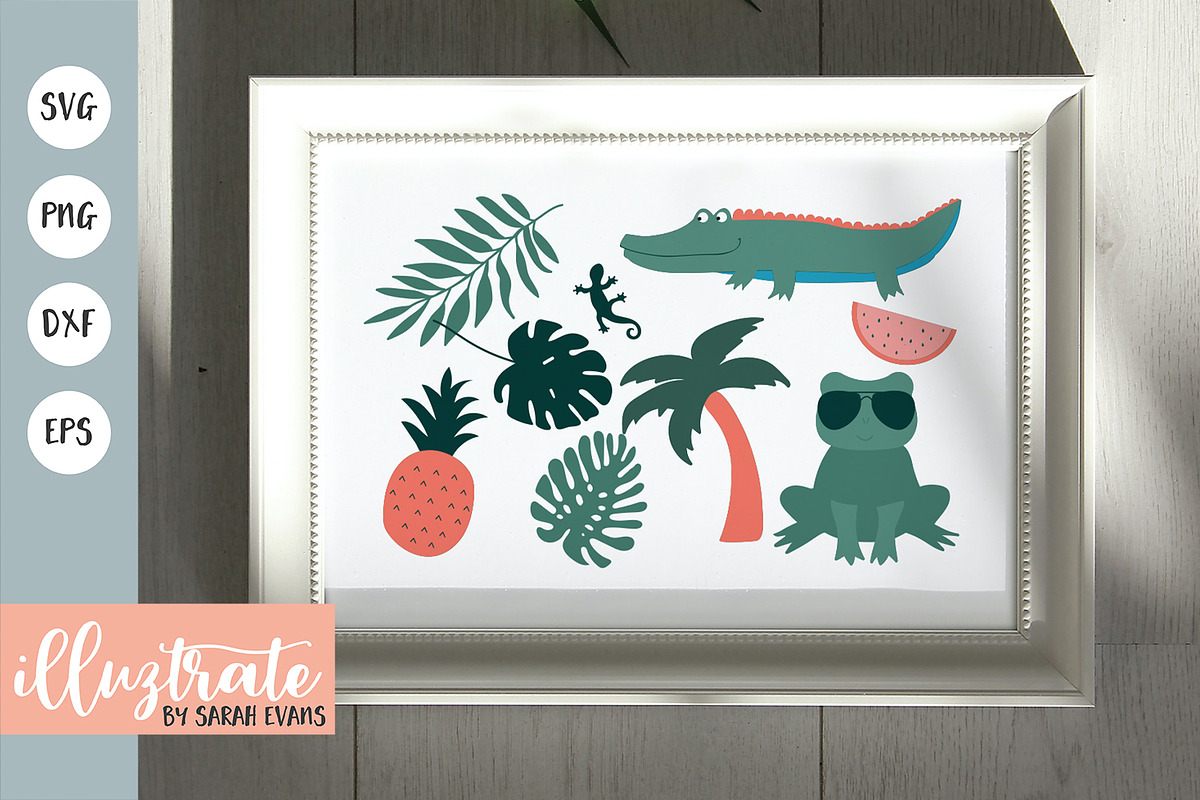 Jungle Cut Files DXF / SVG /EPS, an Animal Illustration by illuztrate