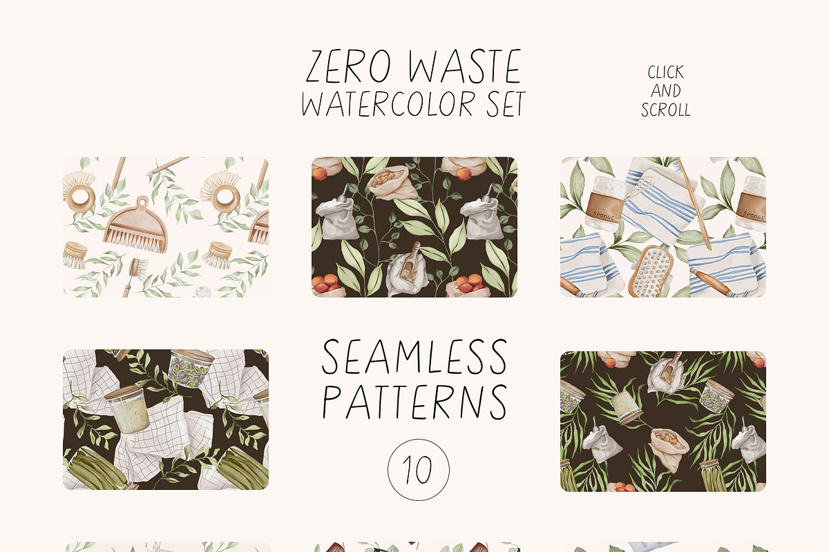 ZERO WASTE watercolor set, an Object Illustration by Yuliia Lashevska (Photo 13 of 14)