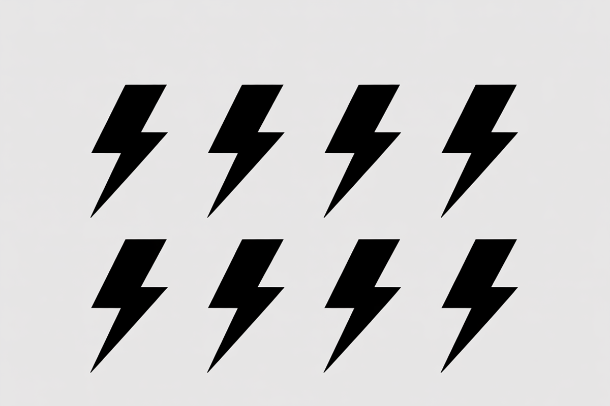 A bold set of lightning bolt icons, an Illustration by Amazin_art (Photo 12 of 13)