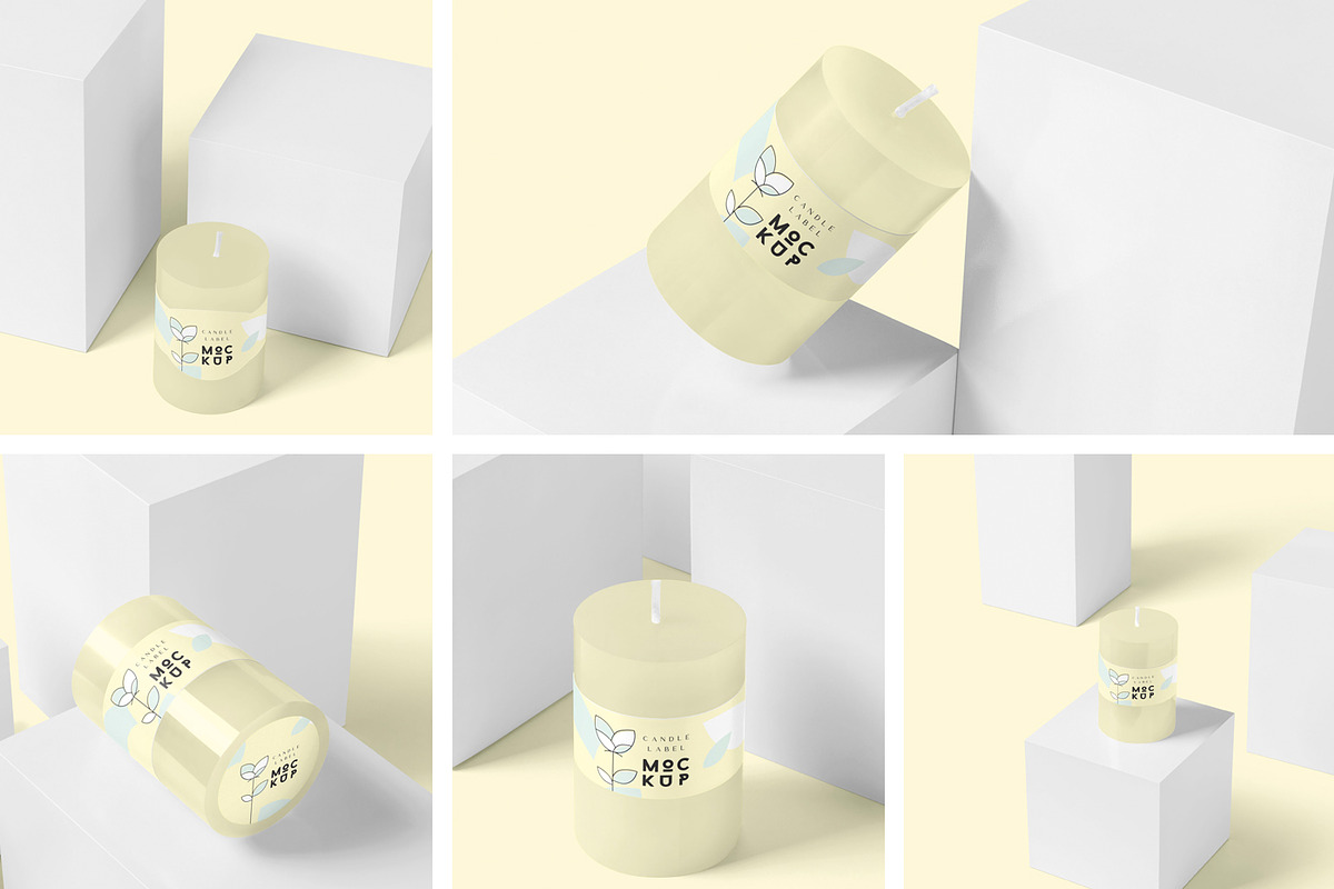 Small Round Candle Label Mockups, a Packaging Mockup by DesignNeutrons (Photo 2 of 7)