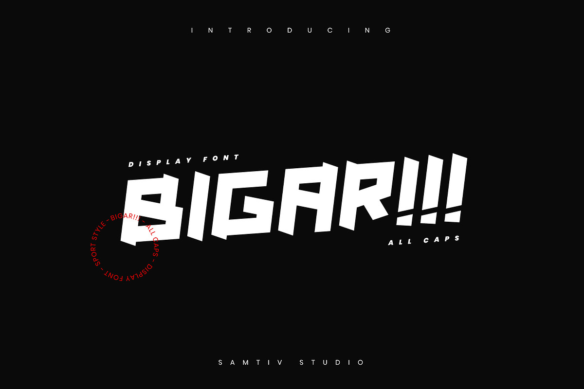 BIGAR!!! - SPORT FONT DISPLAY, a Font by Samtiv Studio (Photo 1 of 6)