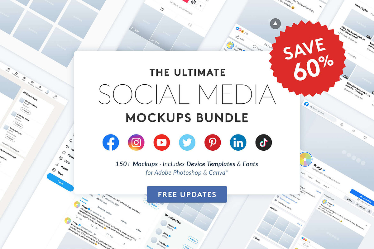 Ultimate Social Media Mockups Bundle, a Social Media Template by Poego Social (Photo 1 of 12)