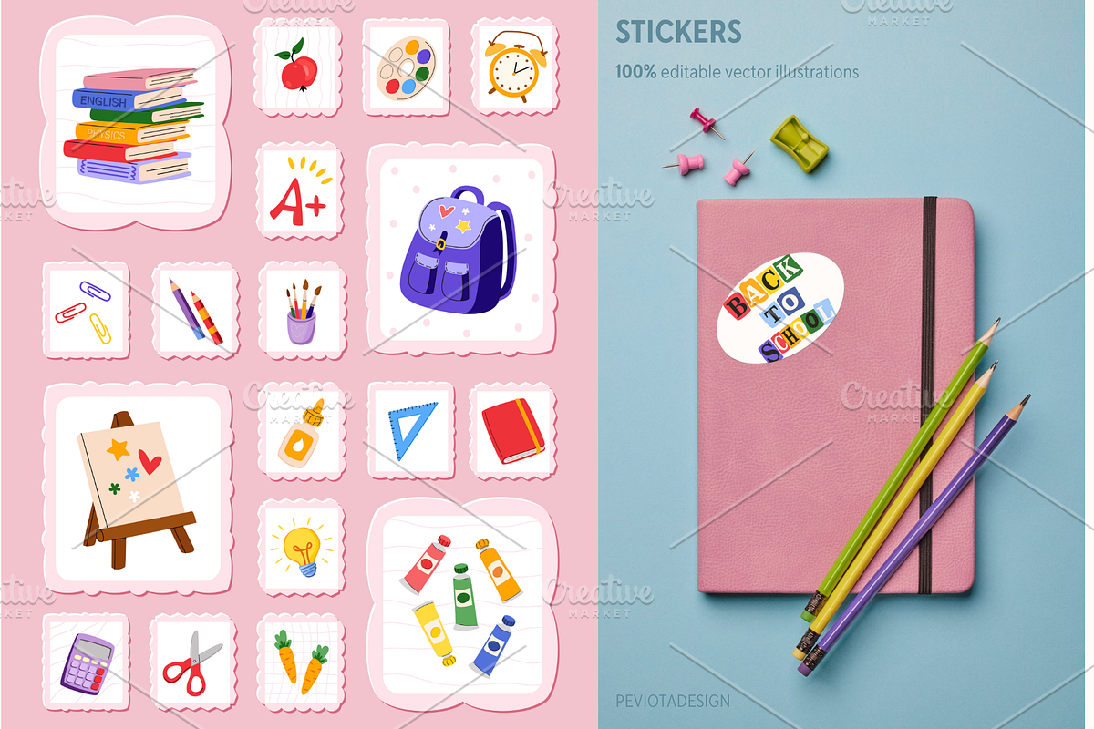 Back to school vector collection, an Education Illustration by Peviotadesign (Photo 12 of 13)