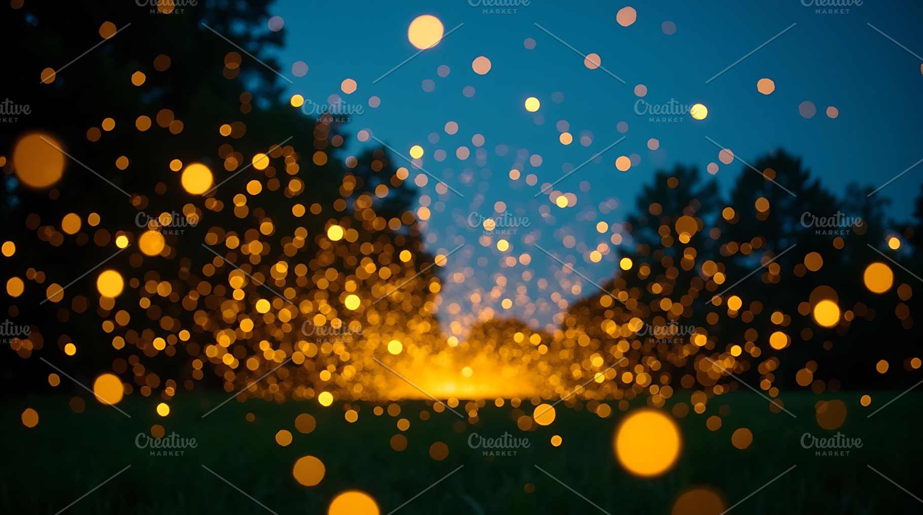 Fireflies at night bokeh effect phot, a Background Photo by Artonix