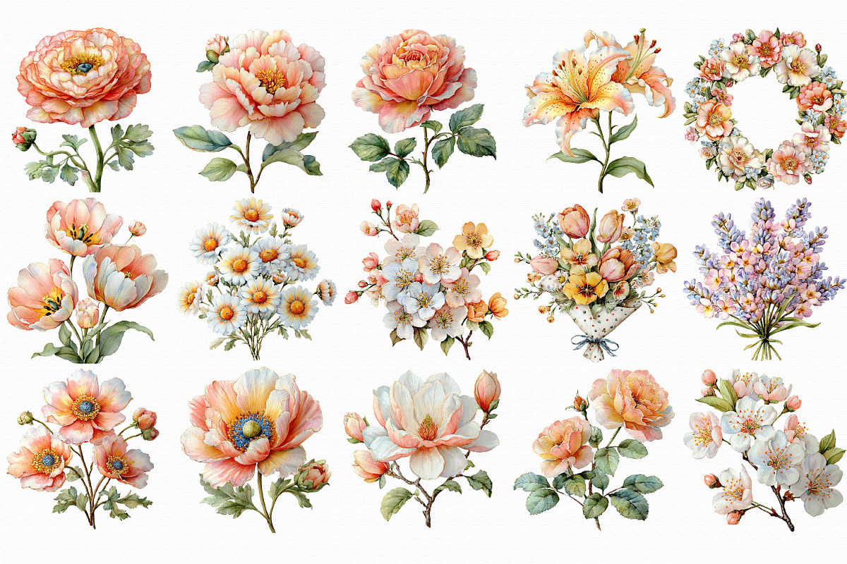 Mother's Day Flower Clipart, an Illustration by Libby Wishes (Photo 3 of 5)