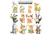 Woodland Halloween Clipart, an Illustration by CharmClipart (Thumbnail 3 of 7)