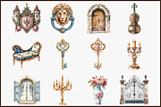 Vintage Clipart French Chateau Set, an Illustration by Sublimation Artist (Thumbnail 3 of 6)