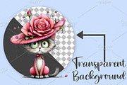 Whimsical Spring Cat Clipart Bundle, an Illustration by Canvas Craft (Thumbnail 2 of 7)