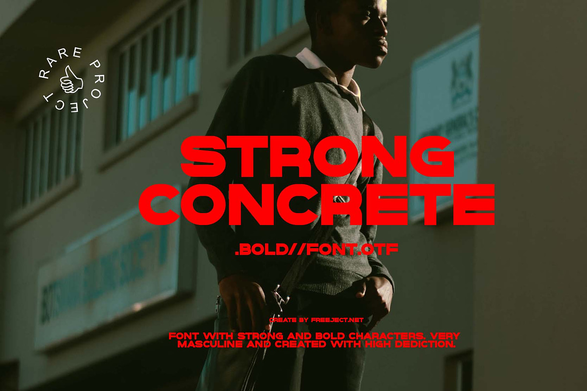 Strong Concrete - Display Font, a Sans Serif Font by freeject.net (Photo 1 of 8)
