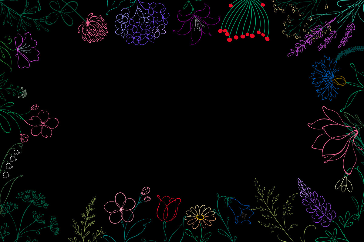 Elegant single-line flowers., a Decorative Illustration by Nenahliadava Design (Photo 4 of 7)