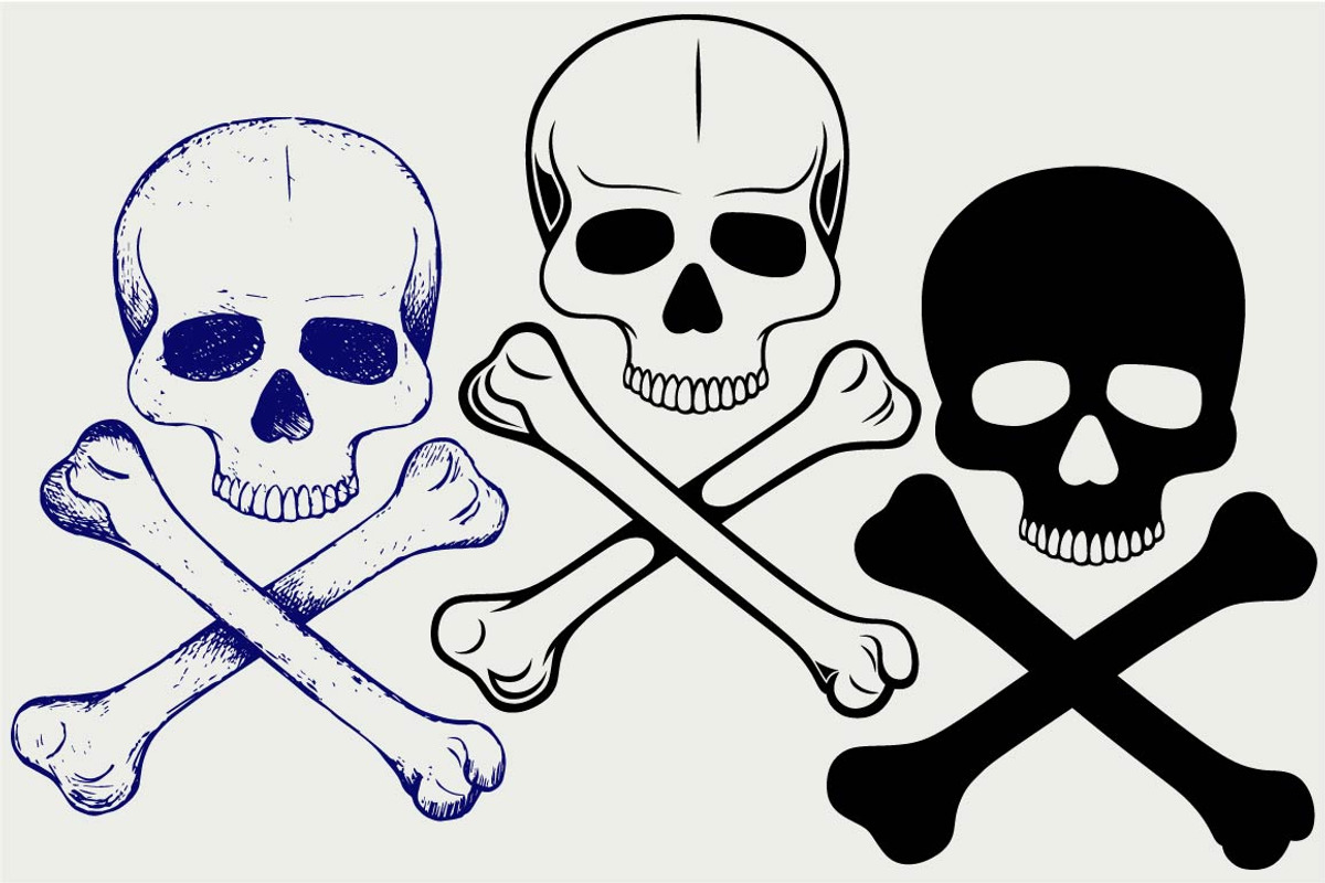 Human skull and crossbones SVG, an Icon by LineworkStock