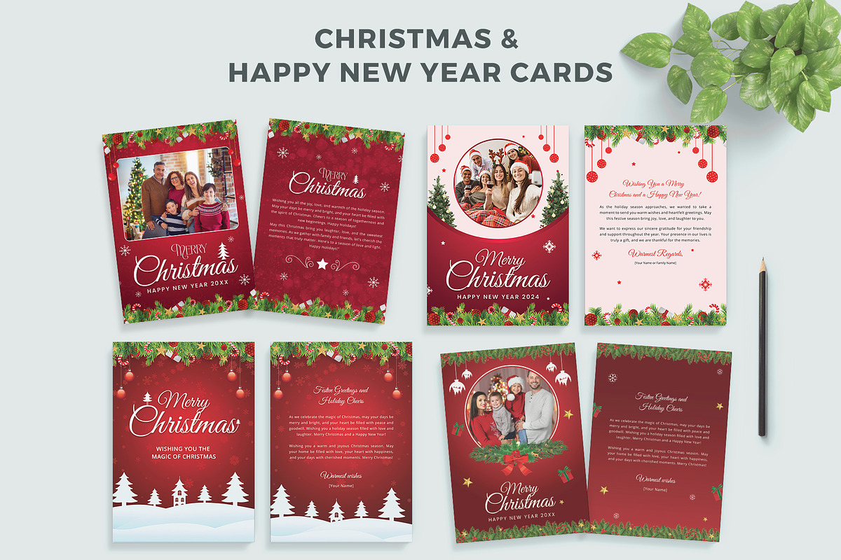 Christmas Cards Bundle, a Card Template by graphypix (Photo 1 of 6)