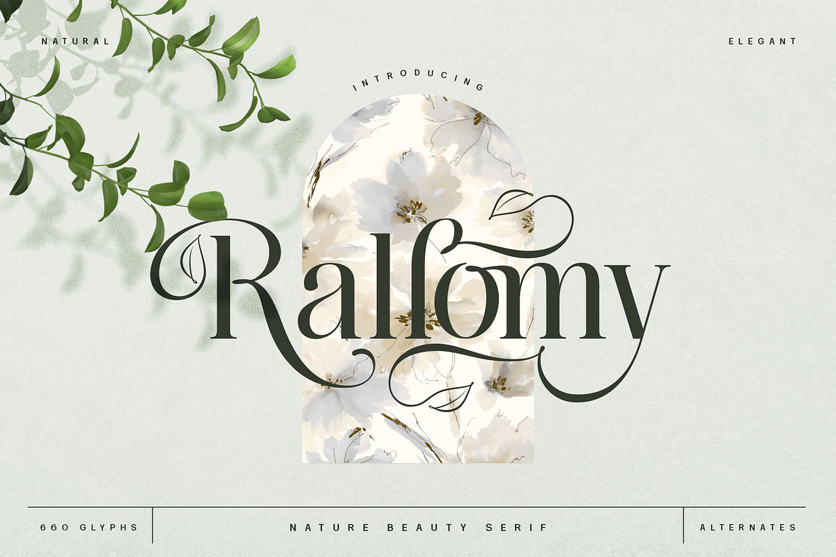 Rallomy Nature Beauty Serif, a Serif Font by alit design (Photo 1 of 15)