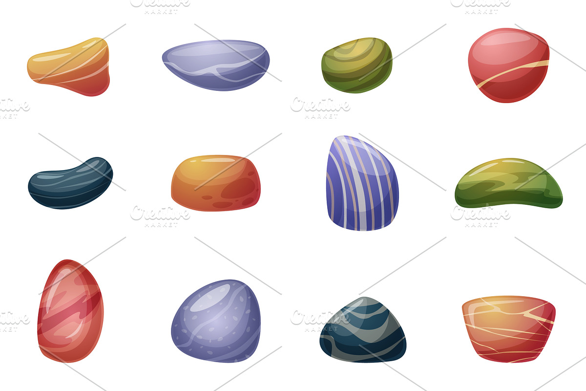 Colorful river stones. Different, an Illustration by LadadikArt