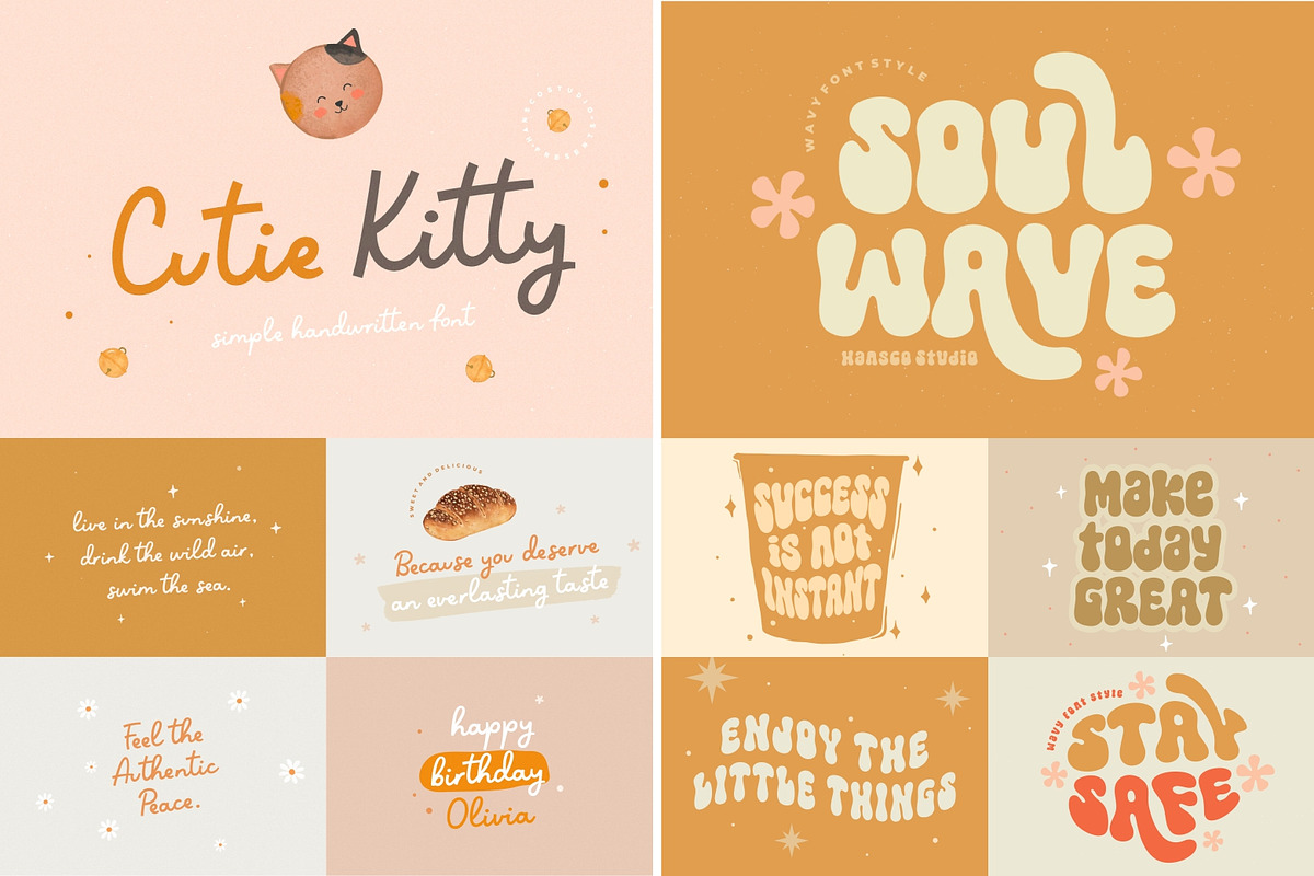 Modern Retro Font Bundle - SALE!, a Font by HansCo Studio (Photo 2 of 14)